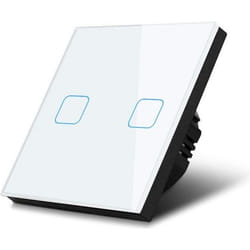 Interrupteur déclairage - Maclean - Tactile LED - Verre blanc - 2 boutons - 1000W