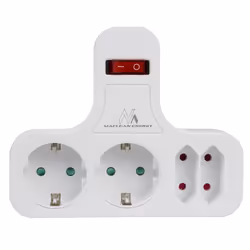Prise multiple - Maclean Energy - MCE224 G - 4 prises - 2 schuko - Interrupteur intégré