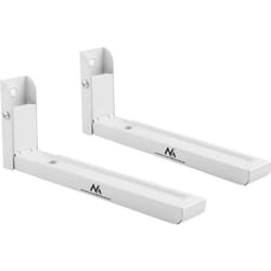 Support universel pour micro-ondes - MACLEAN - Bras télescopiques - Charge jusquà 30kg - Blanc