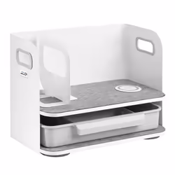 Organiseur de bureau avec tiroir et chargeur sans fil Ergo Office blanc max. 10kg ER-441