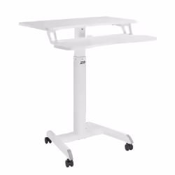 Poste de travail mobile avec réglage en hauteur et double plate-forme Ergo Office ER-444 W blanc max. 8kg hauteur max. 1200mm