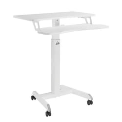 Poste de travail mobile avec réglage en hauteur et double plate-forme Ergo Office ER-444 W blanc max. 8kg hauteur max. 1200mm