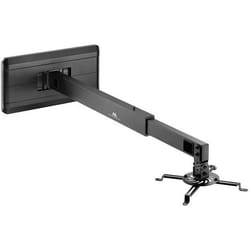 Support mural pour vidéoprojecteur - Guide-câble - Rotation 360° - Charge max 15kg - Noir - Ajustable