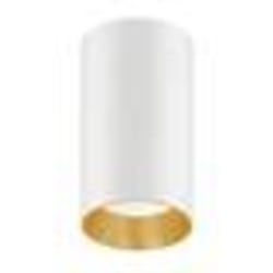 Luminaire de surface Maclean MCE458 W/G tube spot rond aluminium GU10 55x100mm blanc / or