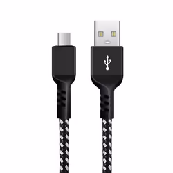 Câble micro USB Maclean Support Fast Charge 2.4A Transfert de données 5V/2.4A Noir Longueur 2m MCE483