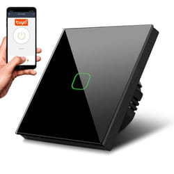 Interrupteur déclairage - Maclean - MCE716B - Smart WiFi - Verre trempé - 1000W max - Noir