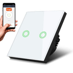 Interrupteur déclairage - Maclean - MCE714W - Smart WiFi - Verre trempé - 2 boutons - 1000W