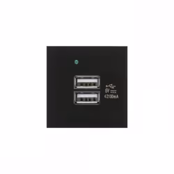 Prise USB double avec chargeur - Maclean - MCE728B - 2x USB 2.1A - Fast Charge - Noir