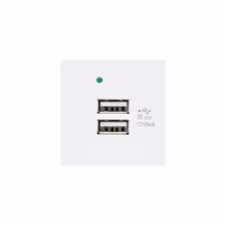 Prise USB double avec chargeur - Maclean - MCE728W - 2x USB 2.1A - Fast Charge - Blanc