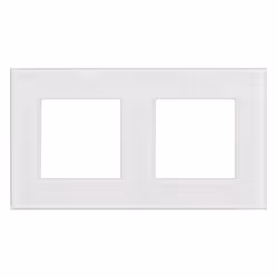 Double cadre en verre - Maclean MCE729W - Panneau 157x86mm pour prise de courant murale - modulaire - encastrable – blanc