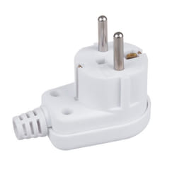 Prise coudée - Maclean - MCE330 - Uni-Schuko - 16A - 250V - Plastique blanc