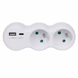 Prise de courant Maclean répartiteur 2 prises 2x USB A/C type E 2x16A MCE339 E