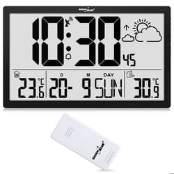Horloge avec station météo - GreenBlue - GB218 - Capteur extérieur sans fil - Alarme avec snooze - DCF
