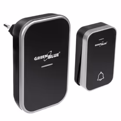 Sonnette sans fil sans pile cinétique GB157 GreenBlue 38 mélodies noir portée jusquà 200m IP44