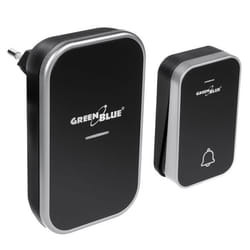 Sonnette sans fil sans pile cinétique GB157 GreenBlue 38 mélodies noir portée jusquà 200m IP44