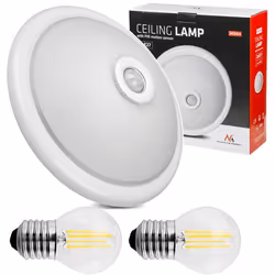 Plafonnier avec capteur PIR Maclean plafond avec source lumineuse LED 2x max. 40W E27 220-240V~ 50/60Hz MCE324 + 2xMCE283