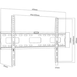 Maclean MC-419 Support TV , Support mural de pour écrans de 32-100", VESA de 100x200 to 600x400, Charge max. 80kg