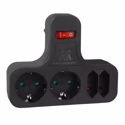 Multiprise - Maclean Energy - MCE224 G - 4 prises - Interrupteur marche/arrêt - Protection enfants