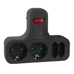 Multiprise - Maclean Energy - MCE224 G - 4 prises - Interrupteur marche/arrêt - Protection enfants