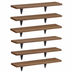Etagères murales - Maclean - MC-331 - 6 pcs - 8kg max - MDF noyer - 430x114mm