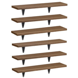 Etagères murales - Maclean - MC-331 - 6 pcs - 8kg max - MDF noyer - 430x114mm