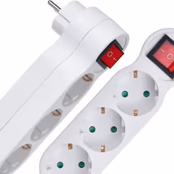 Lot de 2 blocks multiprise Maclean Energy MCE216 3 prises avec interrupteur 16A avec protection enfant blanc version