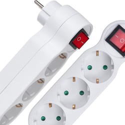 Lot de 2 blocks multiprise Maclean Energy MCE216 3 prises avec interrupteur 16A avec protection enfant blanc version