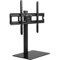 MC-386 Support tv universel pour meuble, commode, table, bureau, 32' - 75' 40 kg vesa 35° rotatif en verre trempé, hauteur tv réglable, revêtement en