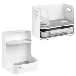 Organisateur de bureau avec chargeur sans fil Ergo Office blanc max. 10kg ER-441 + Organisateur de bureau ER-442 jusquà 5kg