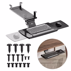 Maclean Porte-clavier sous le bureau réglable max. 5kg noir MC-156 B