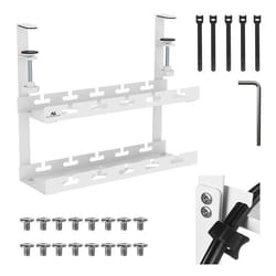 Maclean  Range-câbles sous le bureau charge max. 5kg 2 niveaux blanc MC-104 W