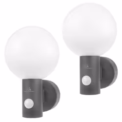 Maclean -Lampe LED dextérieur - Détecteur de mouvement PIR Gris 15W IP65 1600lm blanc neutre (4000K) MCE515 GR 2 pièces