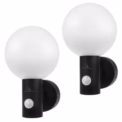 Maclean - Lampe LED dextérieur - Détecteur de mouvement PIR noir 15W IP65 1600lm blanc neutre (4000K) MCE515 B 2 pièces