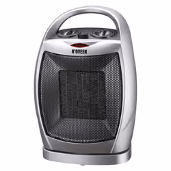 Noveen PTC09, Chauffage de ventilateur électrique, Vitrocéramique, Intérieure, Sol, Table, Gris, 1500 W