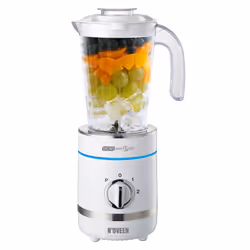Noveen SB2100 X-LINE, Mélangeur de table, 0,8 L, Fonction d'impulsion, Pileur de glace, 500 W, Blanc