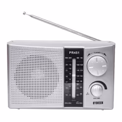Noveen PR451, Portable, FM, MW, SW, Argent, Rotatif, Externe, AC/Batterie