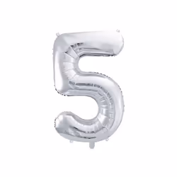 PartyDeco FB1M-5-018, Ballon-jouet, Feuille, Argent, Monochromatique, Universel, Universel