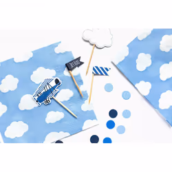 PartyDeco SP33-14 serviette et serviette de table en papier Bleu, Blanc 20 pièce(s)