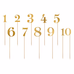 PartyDeco KPZ2-019M-KARTON, Chiffre décorative, Or, 50 pièce(s)