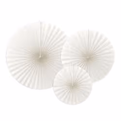 PartyDeco Rosetten, Décoration, Papier, Blanc, Universel, Mur, 3 pièce(s)