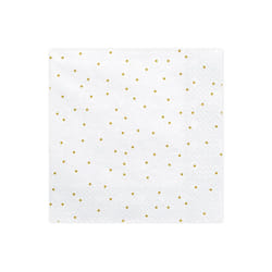 PartyDeco SP33-23-008 serviette et serviette de table en papier Or, Blanc 20 pièce(s)