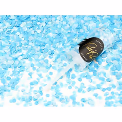 PartyDeco Confettis push pop, mix, Canon à confettis, Bleu, Couleur menthe, 2 couleurs, Cercle, Félicitations, 48 mm