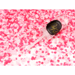 PartyDeco Confettis push pop, mix, Canon à confettis, Magenta, Rose, 2 couleurs, Cercle, Félicitations, 48 mm