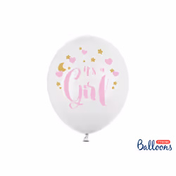 PartyDeco SB14P-233-008-6, Ballon-jouet, Latex, Or, Rose, Blanc, Soirée à thème, Ovale, 30 cm