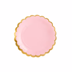 PartyDeco TPP16-081J, Assiette, Rond, Papier, Or, Rose, Monochromatique, 6 pièce(s)
