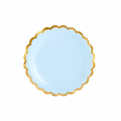 PartyDeco TPP16-001J, Assiette, Rond, Papier, Bleu, Or, Monochromatique, 6 pièce(s)