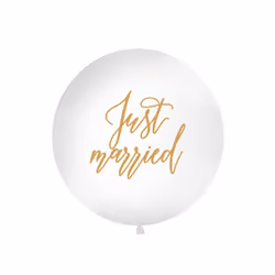 PartyDeco OLBON18D-008-019, Ballon-jouet, Latex, Or, Blanc, Mariage, Ovale, 100 cm
