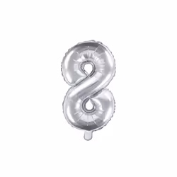 PartyDeco FB10M-8-018, Ballon-jouet, Feuille, Argent, Monochromatique, Universel, Universel