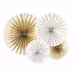 PartyDeco Rosetten, Décoration, Or, Blanc, Universel, Mur, 40 pièce(s)