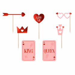 PartyDeco KNP25, Accessoire pour photomaton, Rose, Adulte, Femelle, Fête, 340 mm